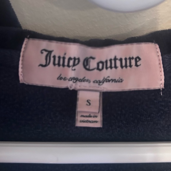 Juicy Couture Blue Velour Crystal Crest Hoodie - Picture 7 of 7